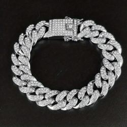 Hip Hop Chilled Cuban Chain Synthetic Zirconia Bracelet