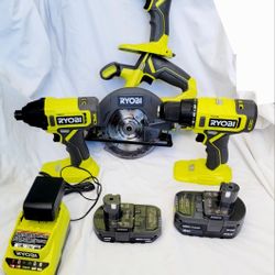 Cordless 4-Tool Combo Kit with 1.5 Ah Battery, 4.0 Ah Battery, and Charger