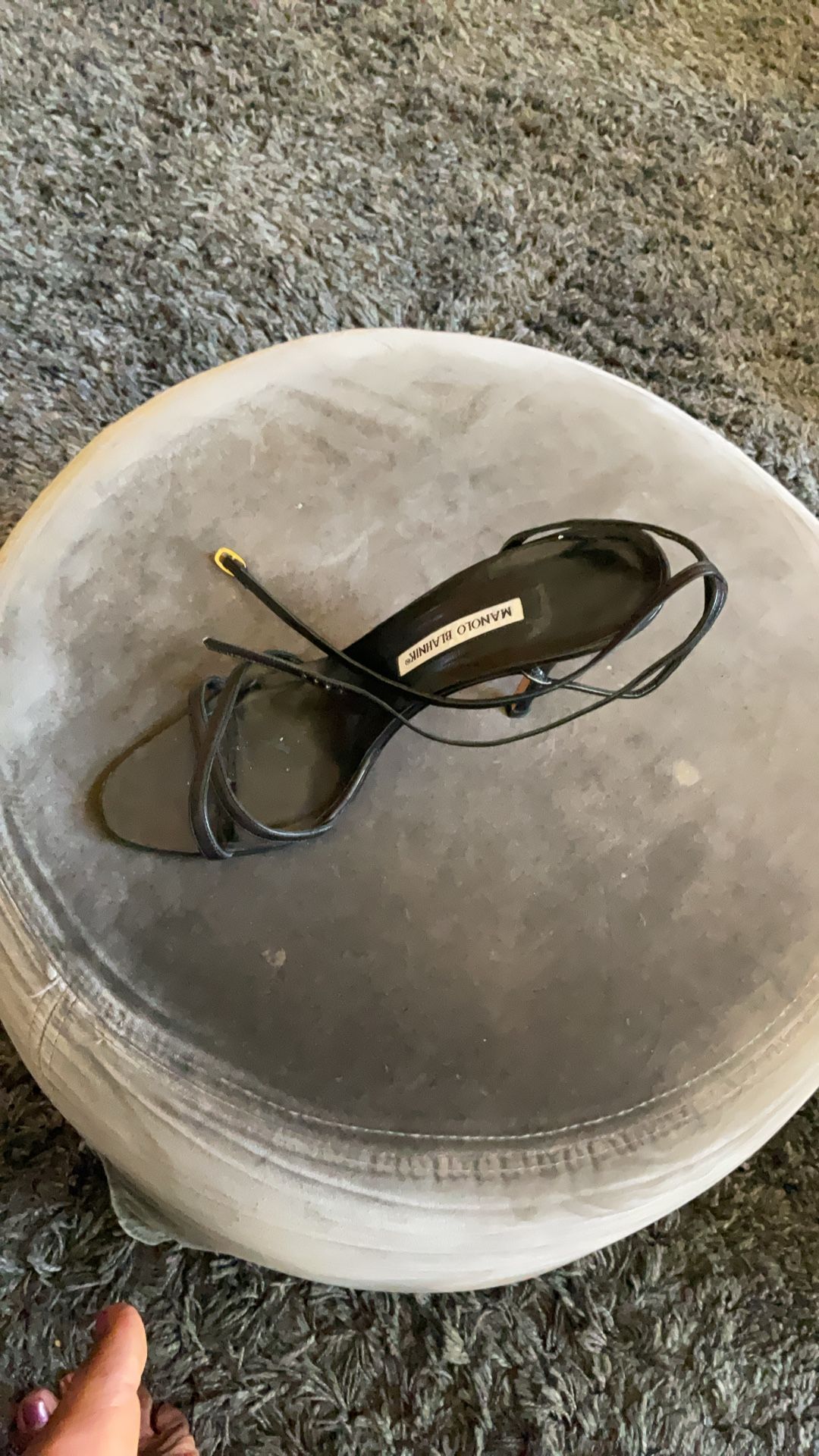 Manolo Blahnik Black Strappy Heeled Sandal