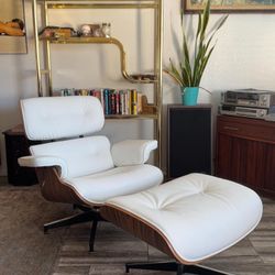 Eames Style Leather Lounge Chair