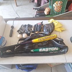 Easton Baseball bag with bats and gloves
