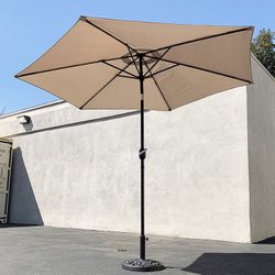 (Brand New) $60 Patio Umbrella Set (10 FT Umbrella and 26lbs Weight Base) Tilt Crank, Outdoor Garden Market 