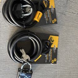 Padlock and bike chain combo.