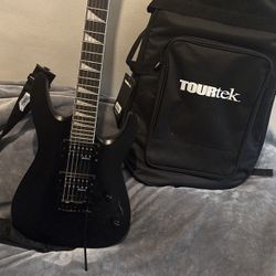 Black Guitar, Amp, Guitar Case 