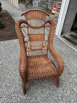 Vintage Wicker Rattan Armchair