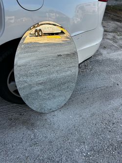 Large Round Frameless Wall Mirror