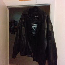 Black Lether Fubu Jacket 