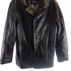 Vintage Men’s Guess Black Leather Jacket
