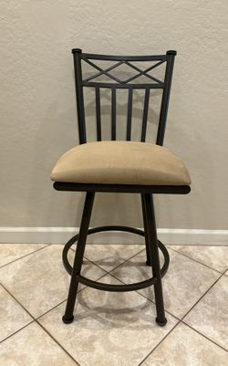 Counter Stool Swivel 26 Inch Seat Height Bronze Metal Heavy Quality 