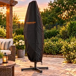 Patio Umbrella Cover Black Outdoor Protective Zipper Approx 108 x 32 New