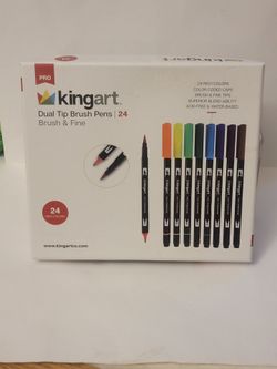 Kingart Pro Dual Tip Brush Pens 24-Pack