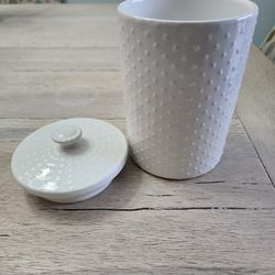 White Cannister/Jar With Lid