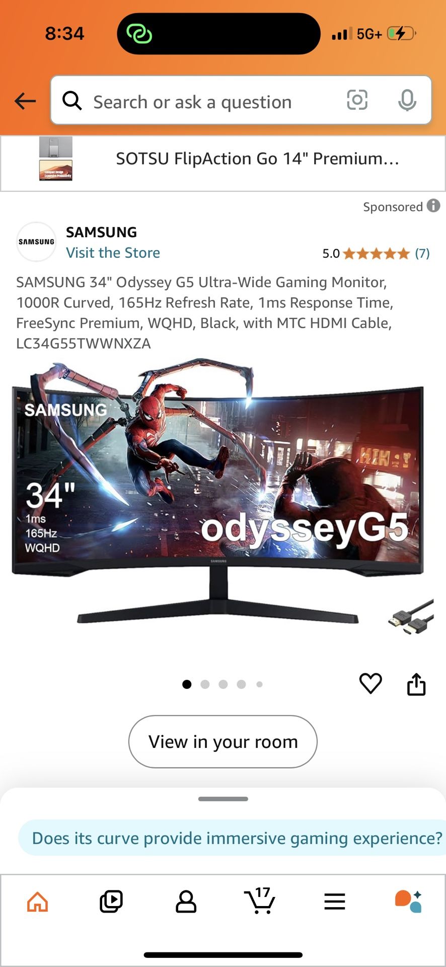 Samsung 34 Inch Gaming Monitor
