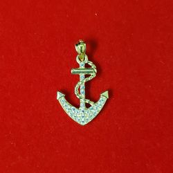 10kt Gold Anchor Pendant