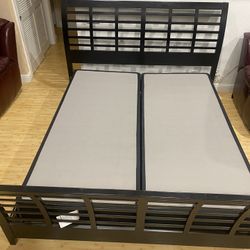 Cal King Bad Frame,box Spring And Mattress 