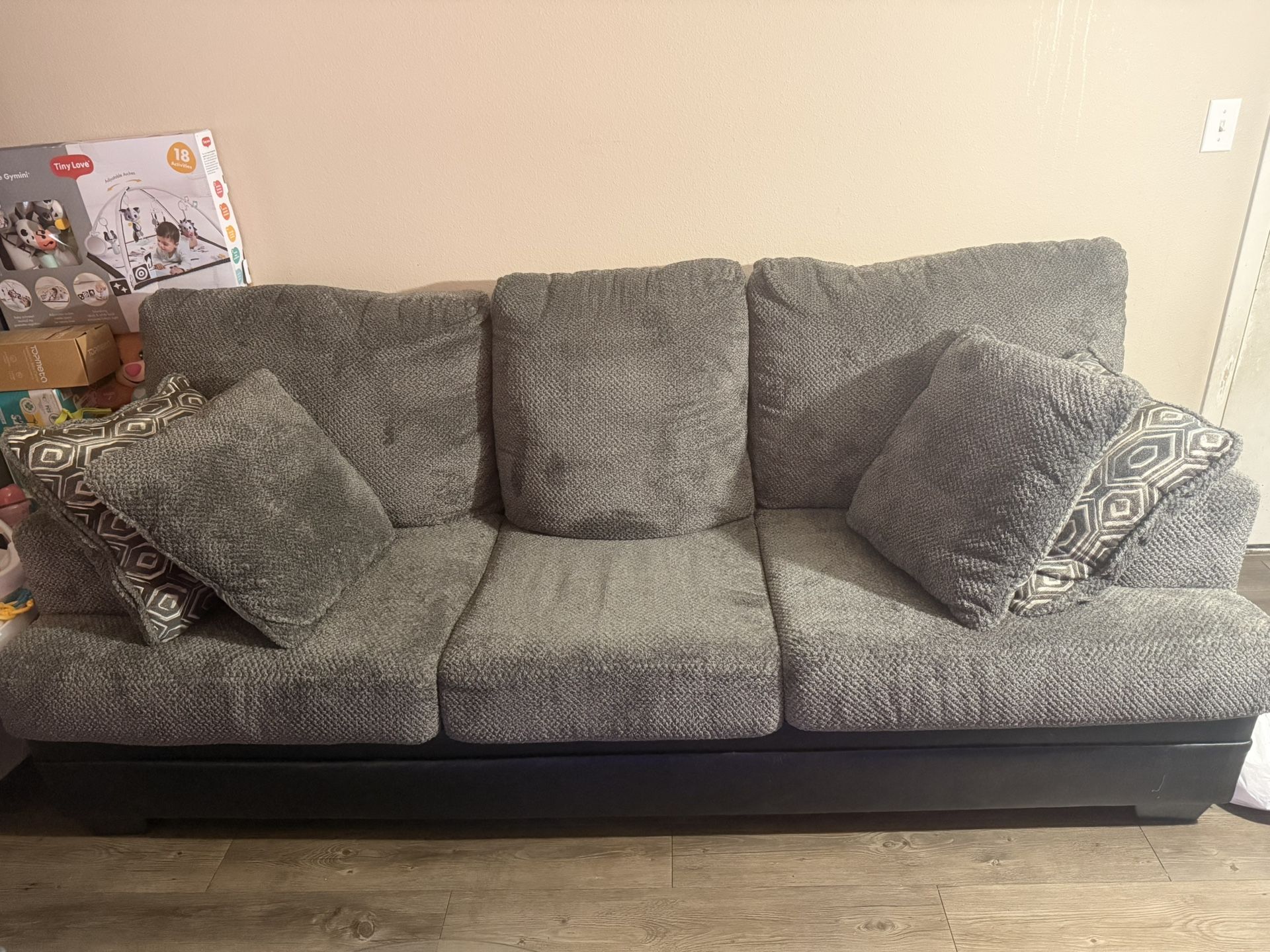 Grey couch & Loveseat