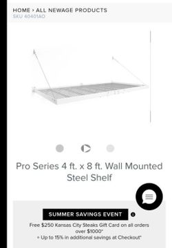 NEWAGE Pro Series 4 ft. x 8 ft. White Wall Mounted Shelf
