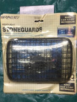 Rally 4487 Headlight STONEGUARD BLACK, RECTANGULAR ONE PAIR