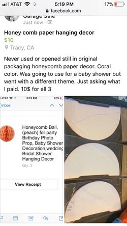 12-16” honeycomb peach colored paper decor honeycomb balls