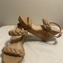 NEW Michael by Michael Shannon Aubrey Braided Cork Wedges size. 9.5