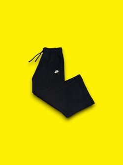 Nike Unisex Black Fleece Mid-rise Wide-leg Sweatpants FB2727-010 Medium