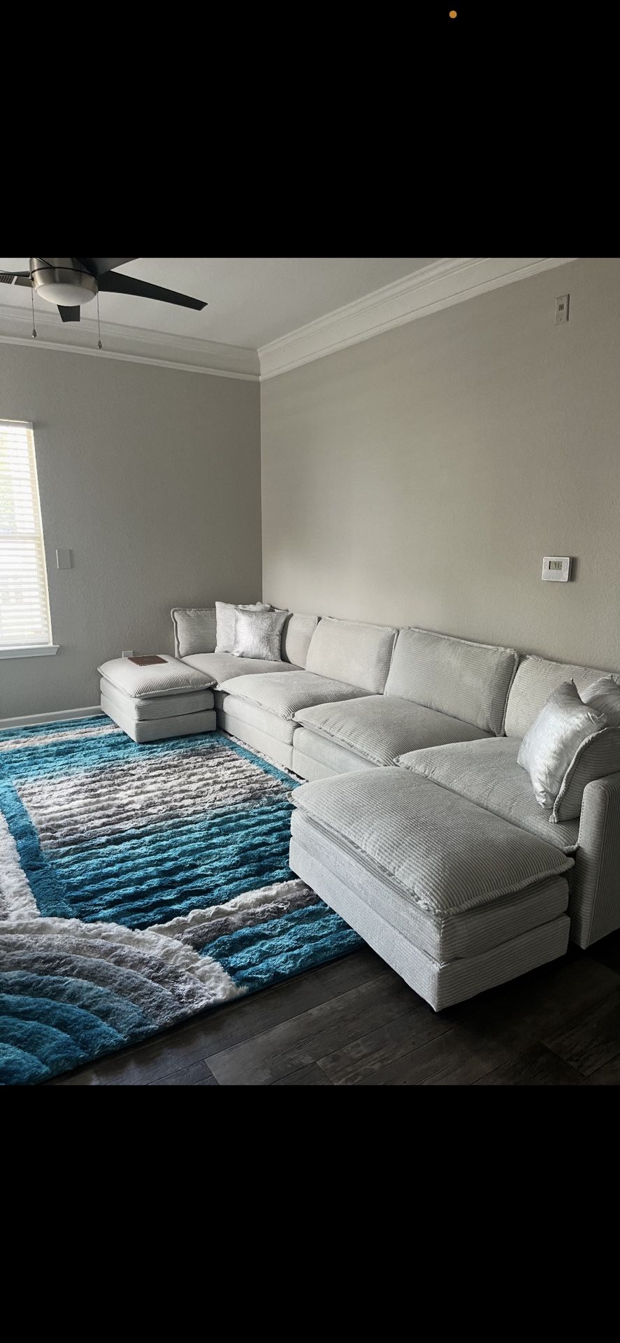Redenius 6-Piece 148" Upholstered Corduroy U- Shape Sectional