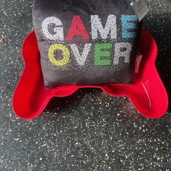 Game Over Squishy Pillow And Remote Control Plastic Snack Tray