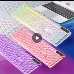 Punk Colorful Wired Luminous Keyboard for Gaming Computer Accessories 