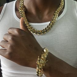 Handmade And Heavy Miami Cuban Links Necklace And Bracelet 🔥🔥