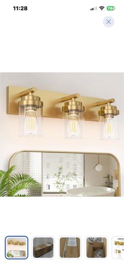 “New”3-Light Gold (22” x 9”)Vanity Bar Light Fixture