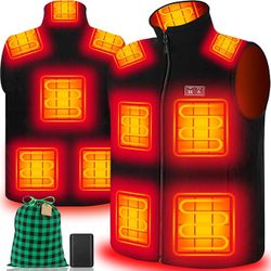 Heated Vest For Men With Battery Pack Included, Warm Rechargeable Polar Fleece Mens Heated Vest, size L