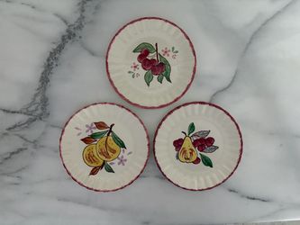 THREE Vintage Blue Ridge Southern Pottery 8” Plates USA