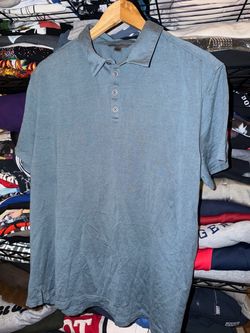 John Varvatos Men’s Short Sleeve Collared Blue Polo Shirt Size Large Used