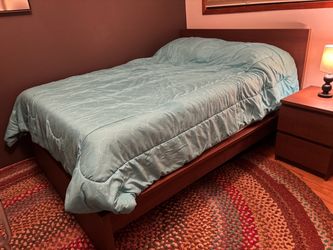 Full size bed frame and nightstand
