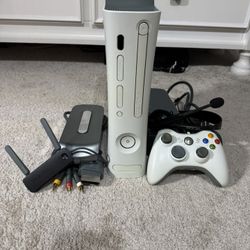 Xbox 360 Console With Controller, Cords, And Accessories 