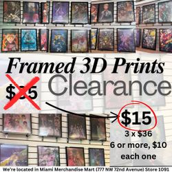 Framed 3D Prints Clearance 