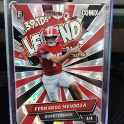 Wild Card 2025 Fernando Mendoza 4/4 Comix Football Card