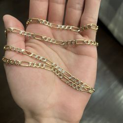 Gold 14k Fígaro Diamond Cut Chain