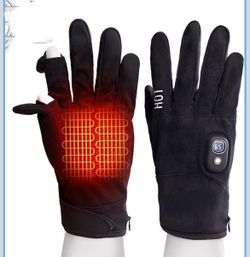 Unisex Electric Heated Winter Gloves Touchscreen Thin, Rechargeable, XL NEW