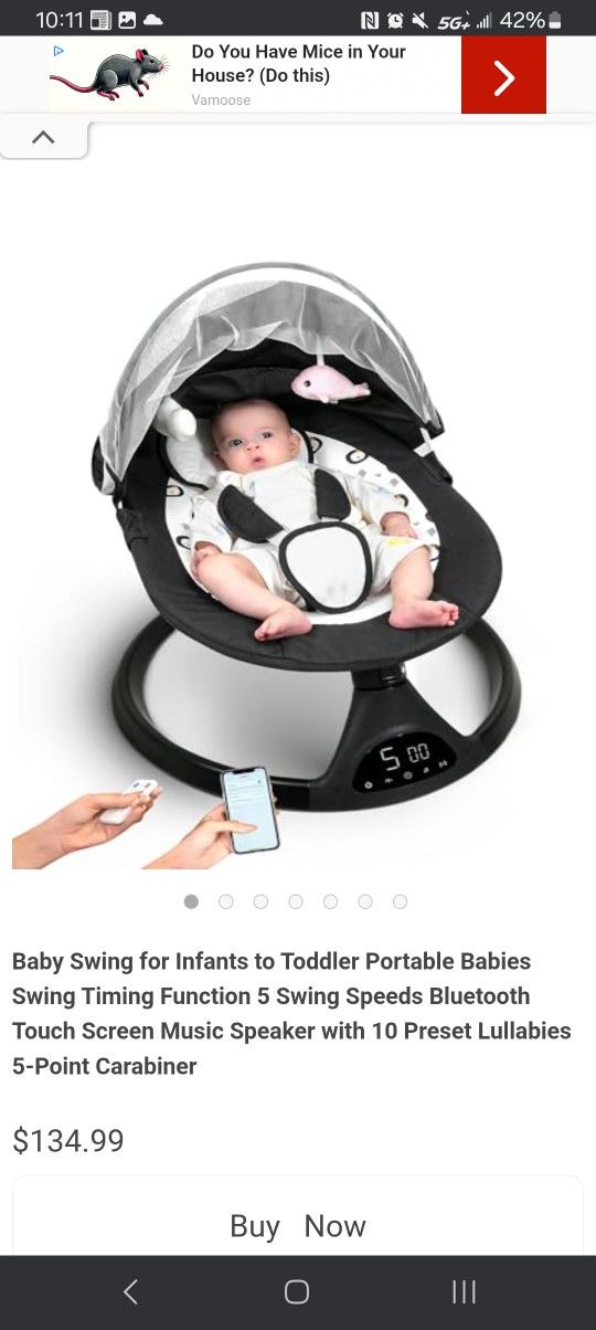 Baby Bluetooth Swing With Music