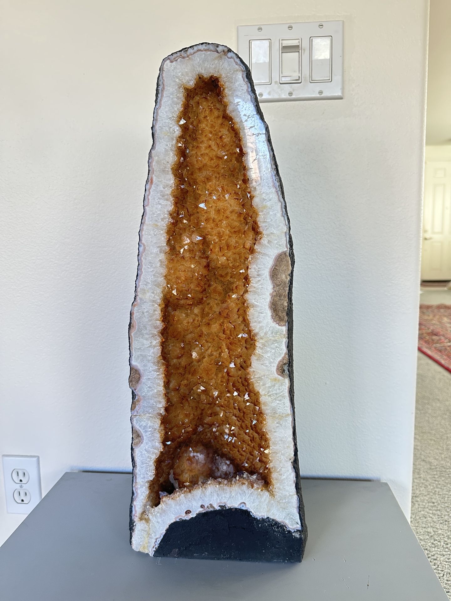 Large Citrine Crystal Cathedral Geode 22” Brazilian Quartz Crystal 60lb