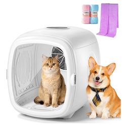 1200W High Velocity Pet Dryer Box for Cats & Small Dogs, Automatic Lonic Full-Body Fast Drying Box with 5 Temp Modes & Adjustable Wind,Low Noise Smart