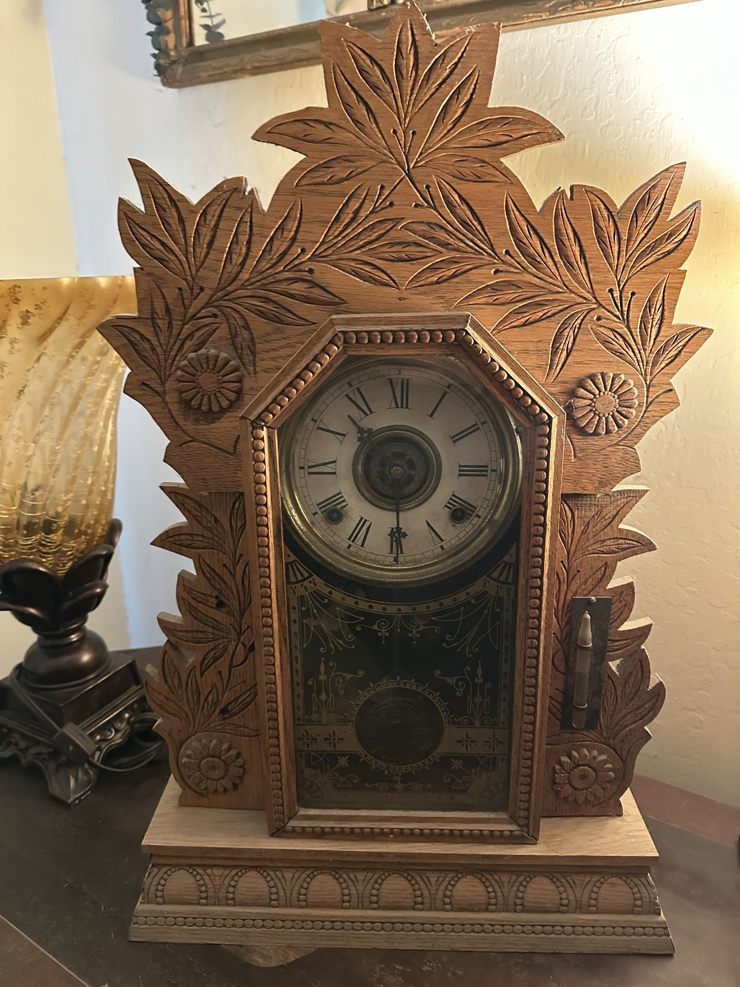 vintage antique gingerbread clock early 1900s $80