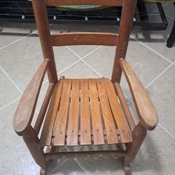 Antique Wooden Childrens Rocking Chair