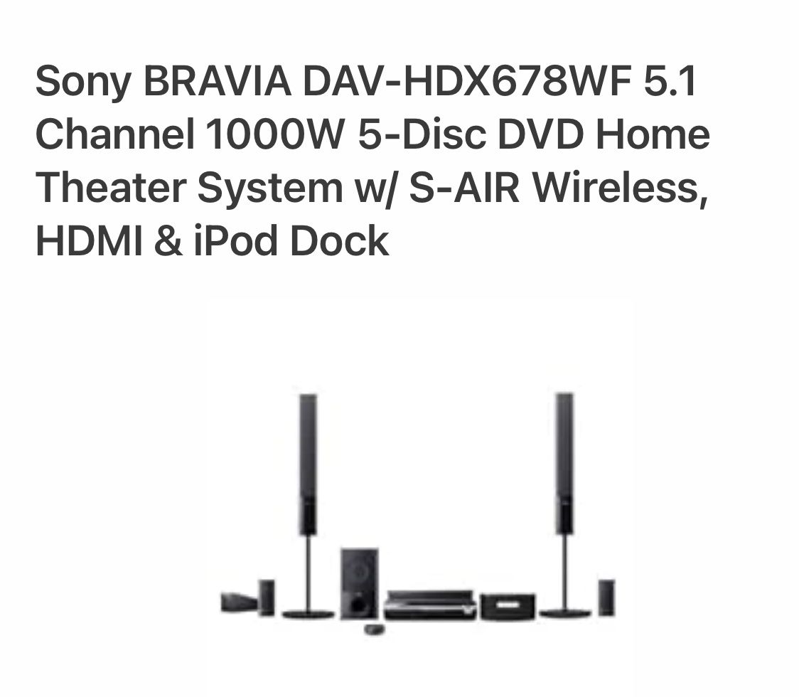 Sony DVD Home Theater 6+ Speakers