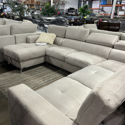 Section White Fabric Sofa From Costco