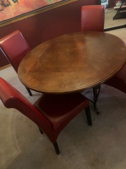 Wood table and 4 chairs