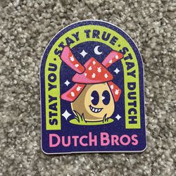 Dutch Bros “Stay Dutch Mushroom” Sticker