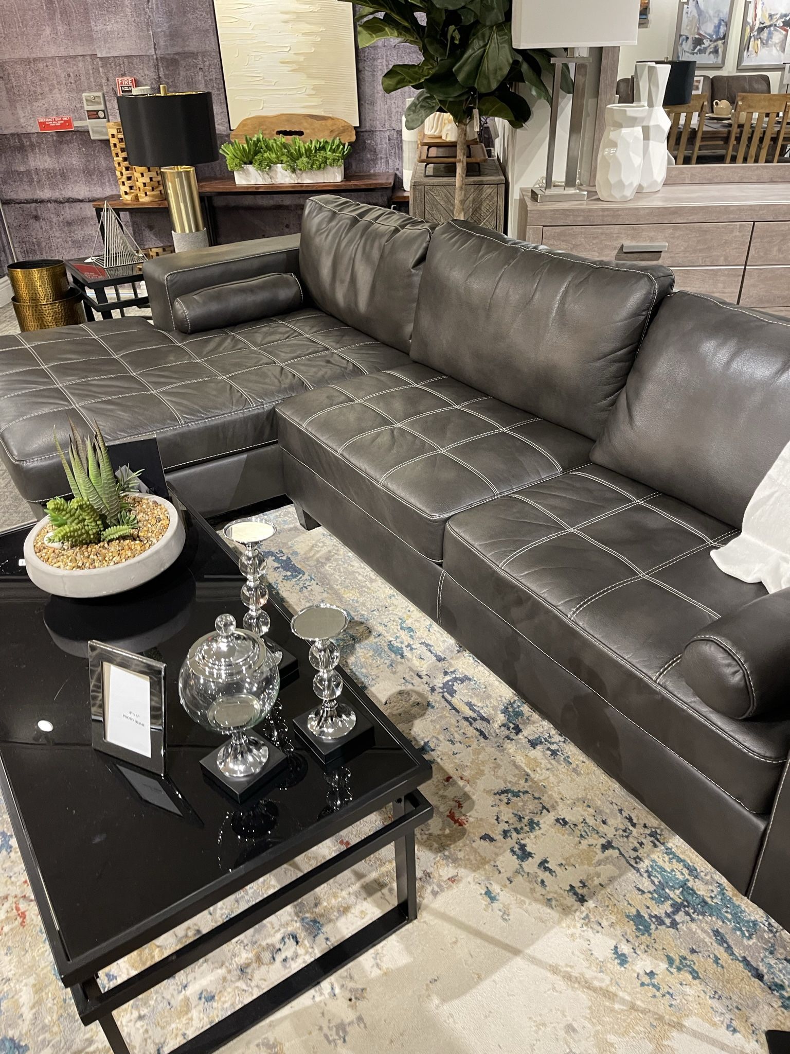 Sectional Couch With Chaise, Coffee Tables, 2 End Tables
