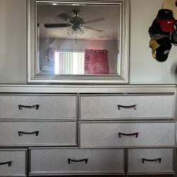 FREE Diamond Silver Dresser With Mirror 